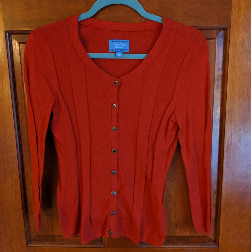 Simply Vera Wang Burnt Orange Cardigan